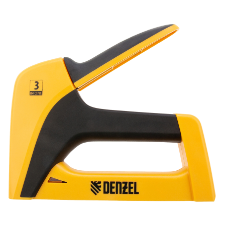 Мебельный степлер DENZEL 40210, пластиковый корпус, тип скобы: 13, 53, 300, 6-14 мм