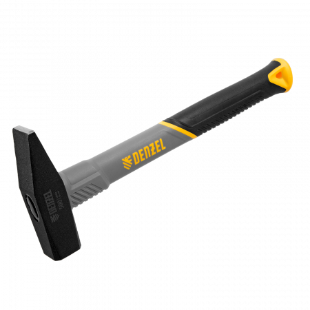 Молоток слесарный DENZEL 500 г, кованый, фибергласовая  рукоятка c TPR покрытием
