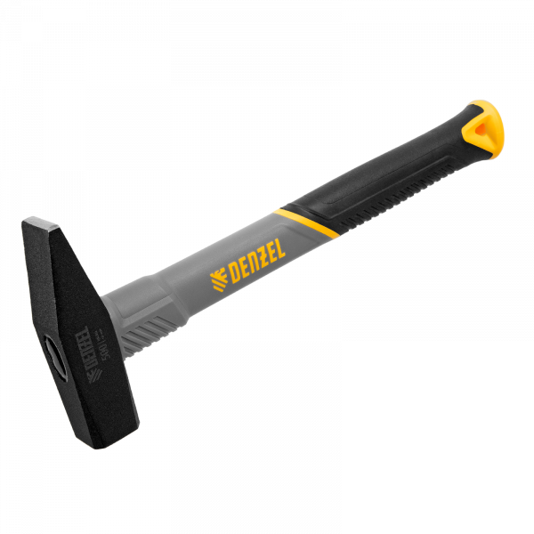 Молоток слесарный DENZEL 500 г, кованый, фибергласовая  рукоятка c TPR покрытием