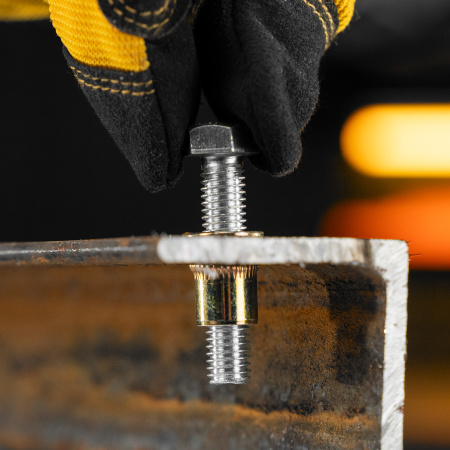 Заклепки резьбовые DENZEL стальные, оцинкованные, М8, пластиковый кейс, 40 шт.