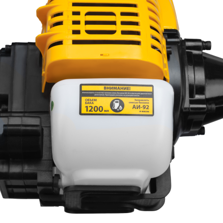 Триммер бензиновый DENZEL DT-52E, 52 см3, неразъемная штанга, электростартер, состоит из 2 частей