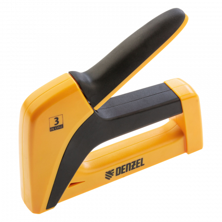 Мебельный степлер DENZEL 40210, пластиковый корпус, тип скобы: 13, 53, 300, 6-14 мм