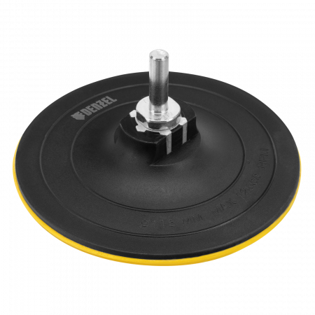 Тарелка опорная для дрели и УШМ DENZEL с липучкой, 115 мм, твердая, с адаптером c М14 на d8