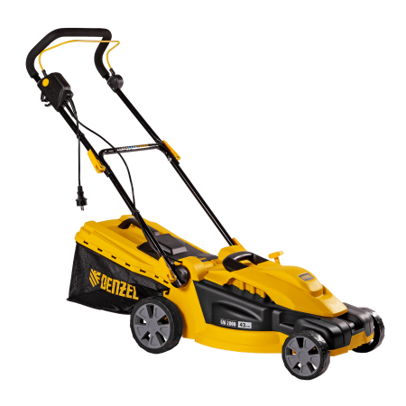 Газонокосилка электрическая DENZEL GM-2000, 2000 Вт, ширина 43 см, 6 уровней, 45 л
