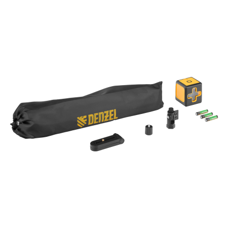 Лазерный уровень DENZEL DQB-T, 30 м, зеленый луч, батарейки, штатив