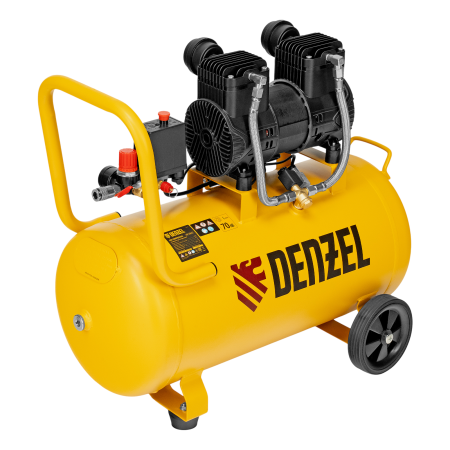 Компрессор безмасл. малошумный DENZEL DLP-1500/50, 1,5 кВт,50 л, 2850 об/мин, 250 л/мин Компрессор безмасл. малошумный DENZEL DLP-1500/50, 1,5 кВт,50 л, 2850 об/мин, 250 л/мин