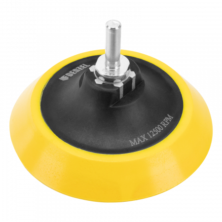 Тарелка опорная для дрели и УШМ DENZEL с липучкой, 115 мм, мягкая, с адаптером c М14 на d8