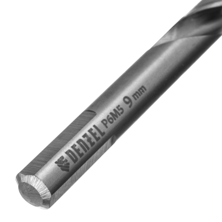 Сверло спиральное по металлу DENZEL 9 x 125 мм, Р6М5, Golden Tip