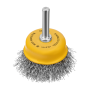 Щетка для дрели DENZEL, 50 мм, Чашка, со шпилькой, нержавеющая витая проволока