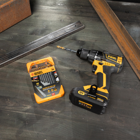 Набор сверл по металлу DENZEL 1,5-6,5 мм, HSS-Tin, Golden Tip, 13 шт