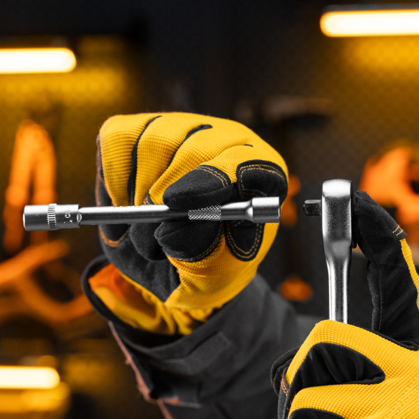 Ключ-трещотка DENZEL 1/4", 90 зубьев, с быстрым сбросом, CrV