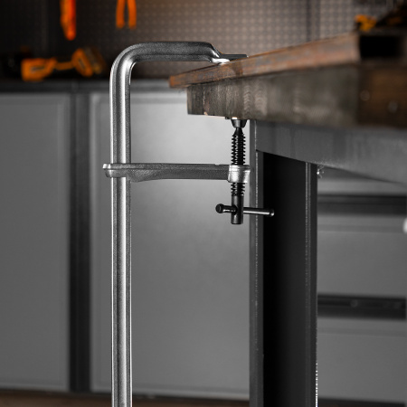 Струбцина DENZEL F-образная, 120x400мм, кованая