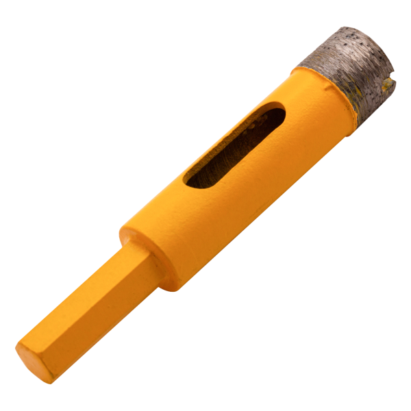 Сверло алмазное по керамограниту DENZEL 72676, 14 мм, мокрая резка, трехгранный хвостовик