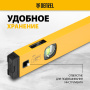 Уровень алюминиевый DENZEL магнит., фрезерованный, 3 глазка (1 зеркал.), 0,5 мм/м, 1000 мм