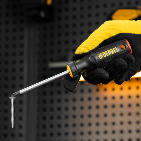 Отвертка DENZEL PH2х100 мм, S2, 3к рукоятка
