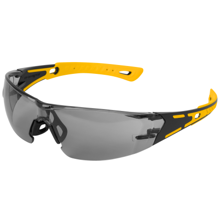 Очки защитные DENZEL открытые, поликарбонатные, дымчатая линза, 2х комп.дужки