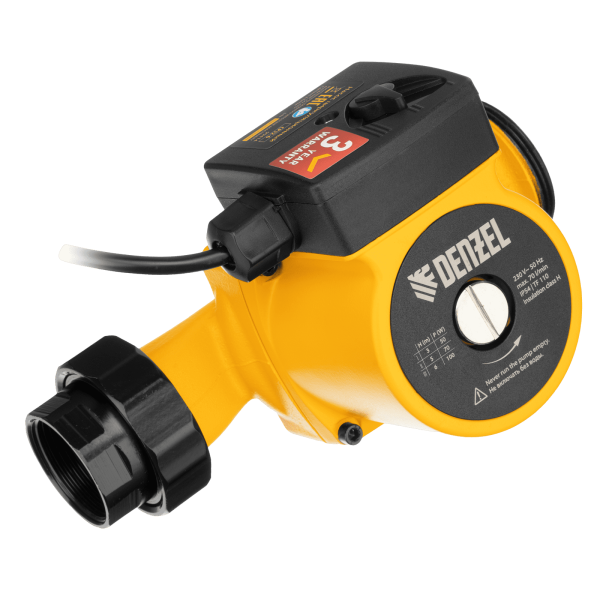 Циркуляционный насос DENZEL CP32-6, напор 6 м, 70 л/мин, 1 м кабель, монт. длина 180 мм