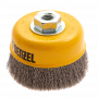 Щетка для УШМ DENZEL 746053, 100 мм, «чашка», витая нержавеющая проволока 0.3 мм, М14