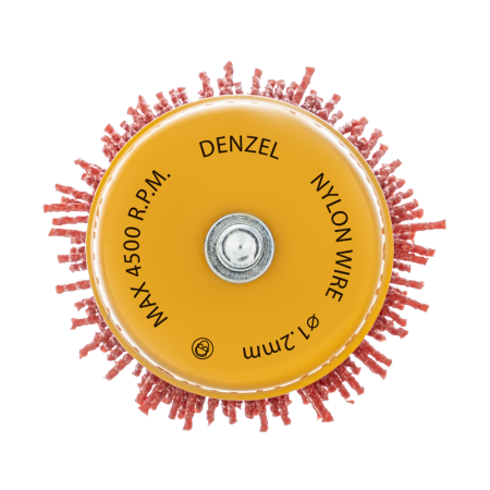 Щетка для дрели DENZEL, 65 мм, Чашка, со шпилькой, нейлоновая щетина