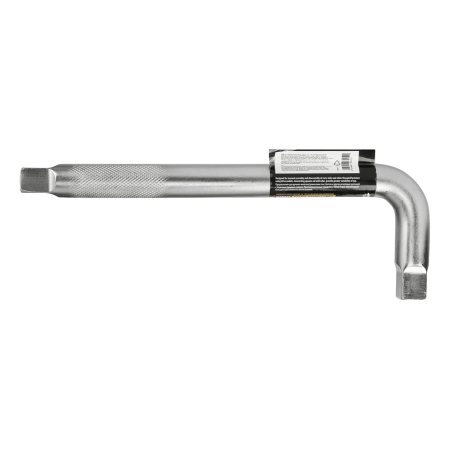 Вороток Г-образный DENZEL 300*100 мм, квадрат 3/4", CrV, матовый хром