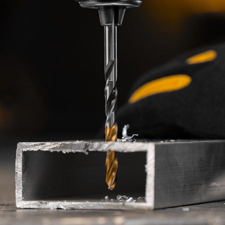 Сверло спиральное по металлу DENZEL 5 x 86 мм, Р6М5, Golden Tip, многогранная заточка