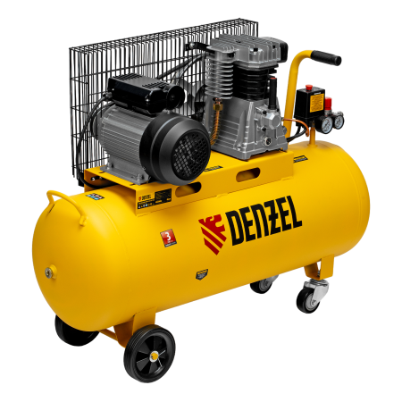 Компрессор воздушный DENZEL BCI2300/100, 2.3 кВт, ременный привод, 100 литров, 400 л/мин