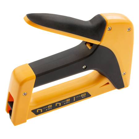 Мебельный степлер DENZEL 40210, пластиковый корпус, тип скобы: 13, 53, 300, 6-14 мм