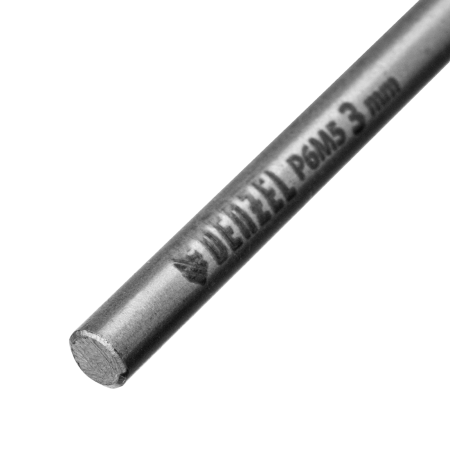 Сверло спиральное по металлу DENZEL 3 x 60 мм, Р6М5, Golden Tip, 2шт.