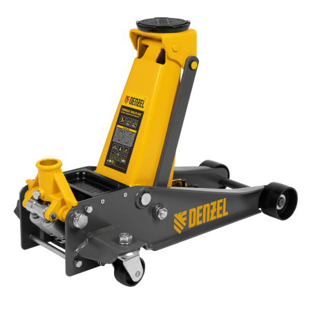 Домкрат гидравлический подкатной DENZEL 3 т, 125-470 мм, быстрый подъем, проф.