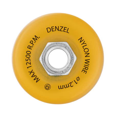 Щетка для УШМ DENZEL, 75 мм, Чашка, нейлоновая щетина, М14