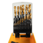 Набор сверл по металлу DENZEL 1-13 мм, HSS-Tin, Golden Tip, 25 шт