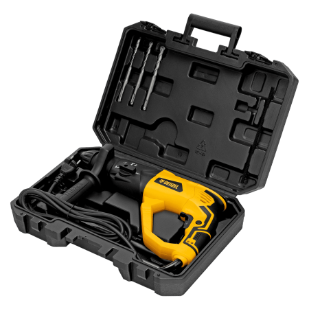 Перфоратор электрический DENZEL RH-1050-26, SDS-plus, 1050 Вт, 3.2 Дж, 3 плюс 1 режим