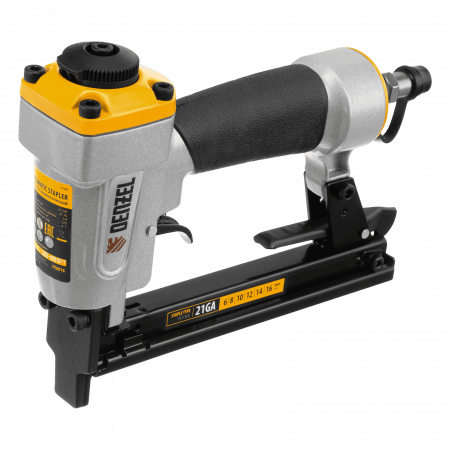 Степлер пневматический DENZEL PS8016 для прямоугольных скоб 21GA от 6 до 16 мм