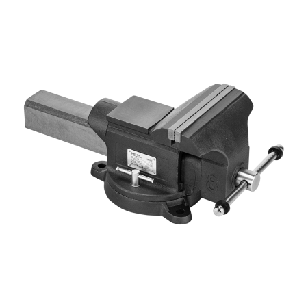 Тиски слесарные DENZEL BVH-200, 200 мм, поворотные, стальная направляющая, с наковальней