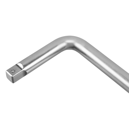 Вороток Г-образный DENZEL 450*150 мм, квадрат 3/4", CrV, матовый хром