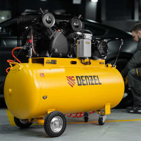 Компрессор воздушный DENZEL BCI3000-T/200, 3.0 кВт, ременный привод, 200 литров, 530 л/мин