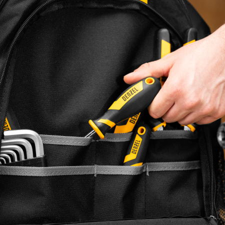 Рюкзак для инструмента DENZEL 365х190х430 мм, 3 отделения, 26 карманов