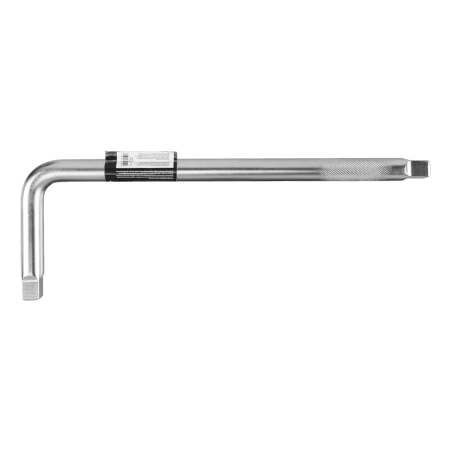Вороток Г-образный DENZEL 450*150 мм, квадрат 3/4", CrV, матовый хром