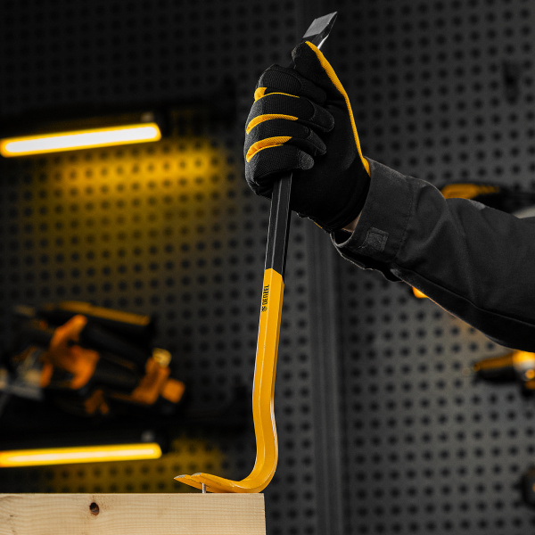 Лом-гвоздодер DENZEL 450 мм, шестигранный 16 мм, окрашенный, сталь 65