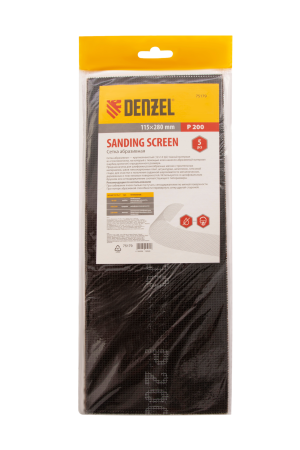 Сетка абразивная DENZEL 75179, P200, 115 x 280 мм, 5 шт.
