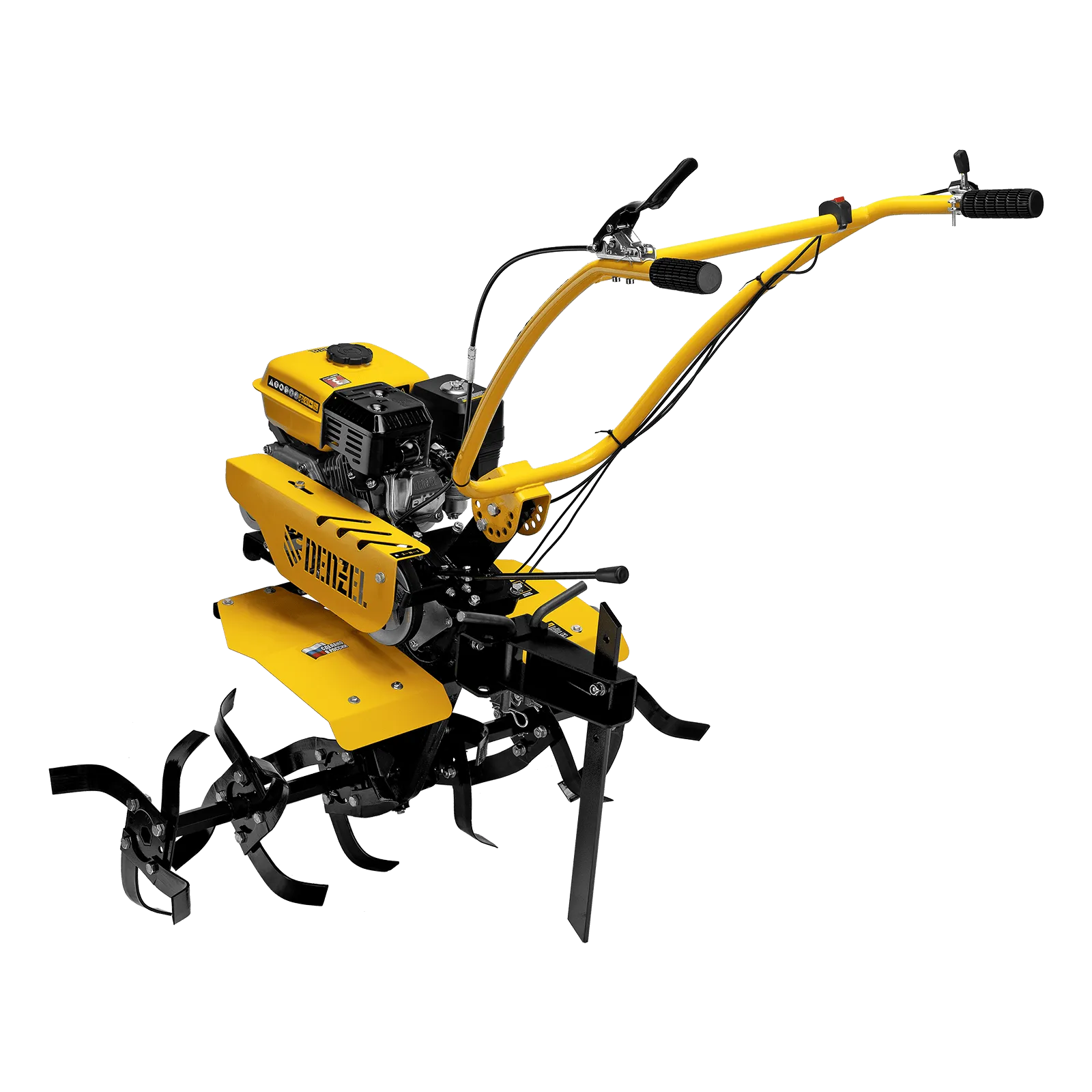 Мотоблок DENZEL DPT-270SB, 7 л.с., ремен.сцеп, фрез 3х4, ШОМ, без колес ...