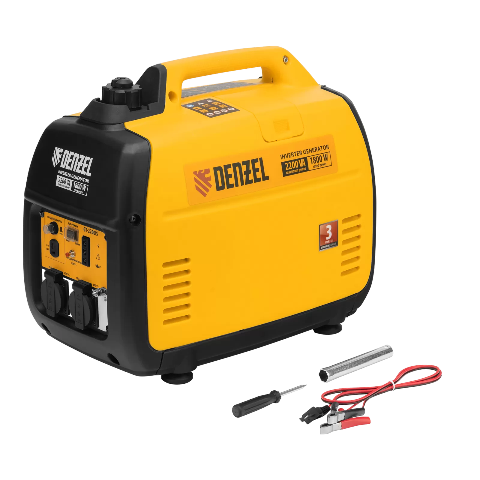 Инверторный генератор DENZEL GT-2200iS, 2.2 кВт, 230 В, бак 4 л, ручной ...
